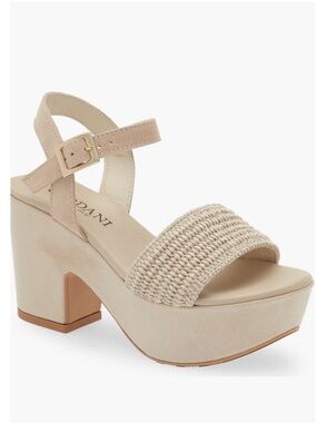 Cordani Beige Woven Front Platform Sandal